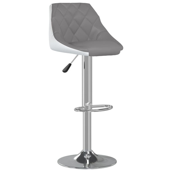 Barhocker Set, Grau & Weiß Kunstleder, 2 Stück