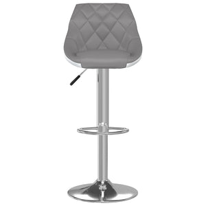 Barhocker Set, Grau & Weiß Kunstleder, 2 Stück