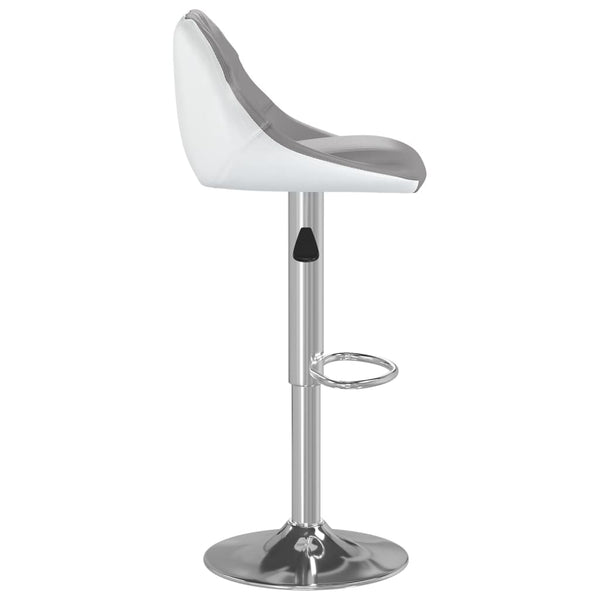 Barhocker Set, Grau & Weiß Kunstleder, 2 Stück