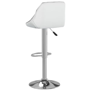 Barhocker Set, Grau & Weiß Kunstleder, 2 Stück