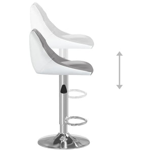 Barhocker Set, Grau & Weiß Kunstleder, 2 Stück