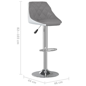 Barhocker Set, Grau & Weiß Kunstleder, 2 Stück