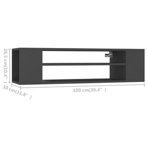 Grauer TV-Hängeschrank 100 cm