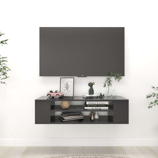Grauer TV-Hängeschrank 100 cm
