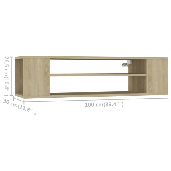 vidaXL Wall-Mounted TV Cabinet Sonoma Oak 100x30x26.5 cm Engineered Wood