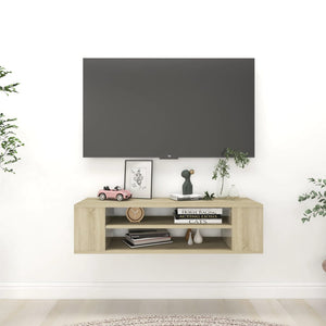 vidaXL Wall-Mounted TV Cabinet Sonoma Oak 100x30x26.5 cm Engineered Wood