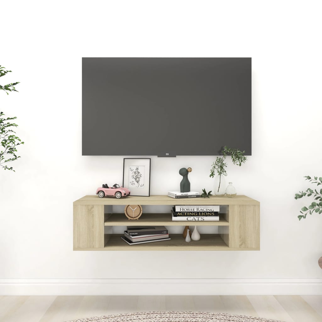 vidaXL Wall-Mounted TV Cabinet Sonoma Oak 100x30x26.5 cm Engineered Wood