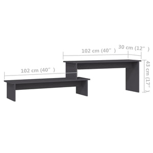 vidaXL TV Cabinet Grey 180x30x43 cm Engineered Wood