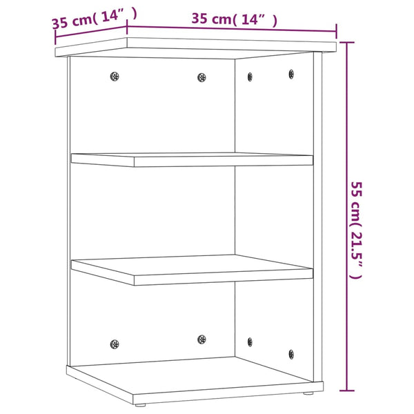 vidaXL Side Shelf Concrete Grey 35x35x55 cm Engineered Wood