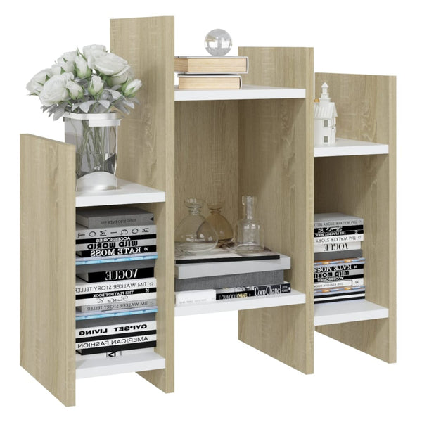 vidaXL Sonoma Oak Storage Cabinet White 60x26x60 cm Engineered Wood