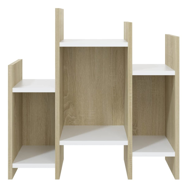 vidaXL Sonoma Oak Storage Cabinet White 60x26x60 cm Engineered Wood