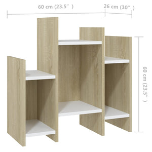 vidaXL Sonoma Oak Storage Cabinet White 60x26x60 cm Engineered Wood