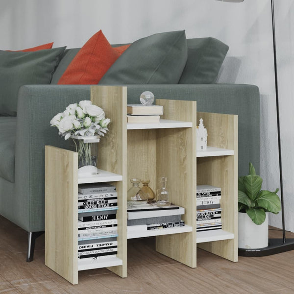vidaXL Sonoma Oak Storage Cabinet White 60x26x60 cm Engineered Wood