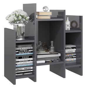 vidaXL Shelf Cabinet High Gloss Grey 60x26x60 cm Engineered Wood