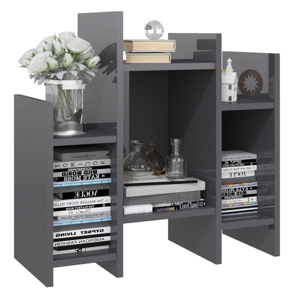 vidaXL Shelf Cabinet High Gloss Grey 60x26x60 cm Engineered Wood