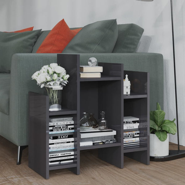 vidaXL Shelf Cabinet High Gloss Grey 60x26x60 cm Engineered Wood
