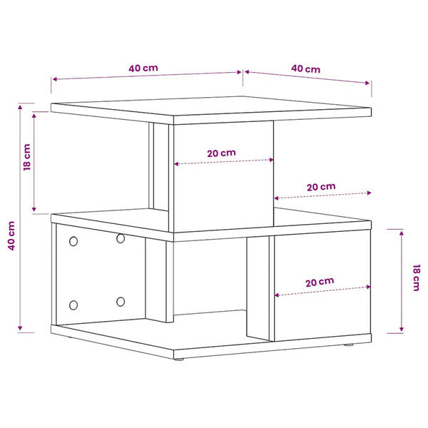 vidaXL Side Table White 40x40x40 cm Engineered Wood