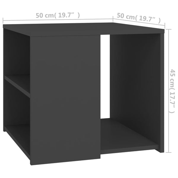 vidaXL Side Table Grey 50x50x45 cm Engineered Wood