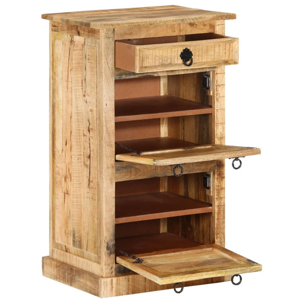 vidaXL Shoe Cabinet with 4 Compartments and Drawer Solid Mango Wood