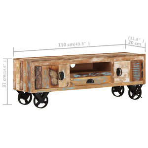 TV-Schrank Altholz Massiv mit Rädern