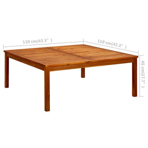 vidaXL Garden Coffee Table 110x110x45 cm Solid Acacia Wood