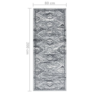vidaXL Runner Rug BCF Oriental Grey 80x200 cm