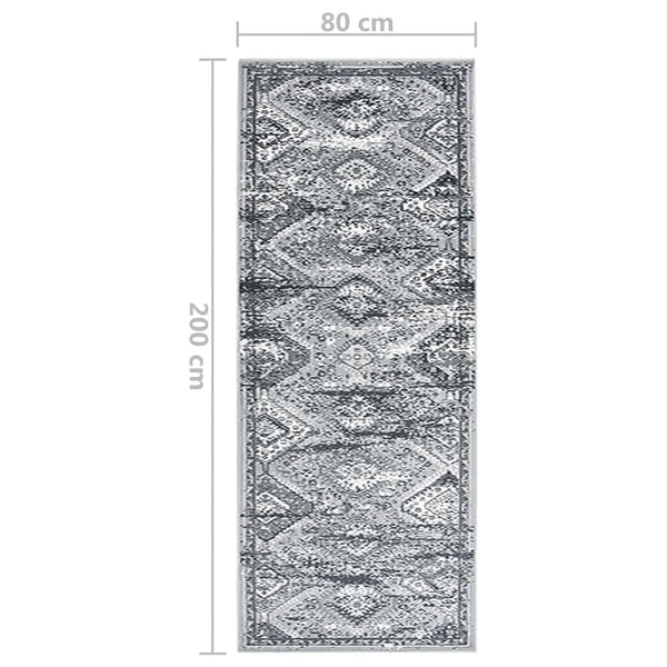 vidaXL Runner Rug BCF Oriental Grey 80x200 cm
