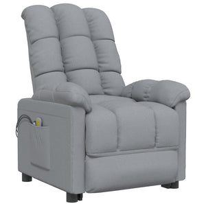 vidaXL Electric Massage Armchair Light Grey Fabric