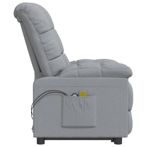 vidaXL Electric Massage Armchair Light Grey Fabric
