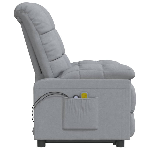 vidaXL Electric Massage Armchair Light Grey Fabric