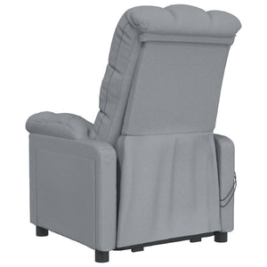 vidaXL Electric Massage Armchair Light Grey Fabric