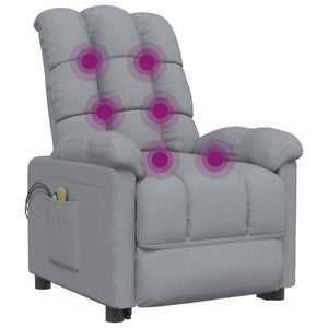 vidaXL Electric Massage Armchair Light Grey Fabric