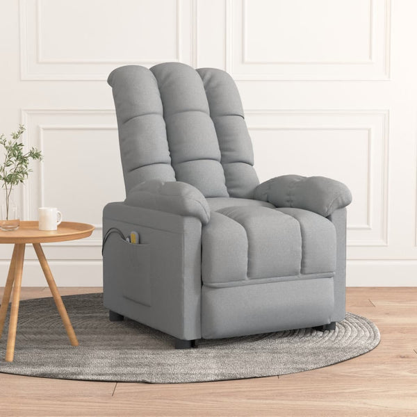 vidaXL Electric Massage Armchair Light Grey Fabric