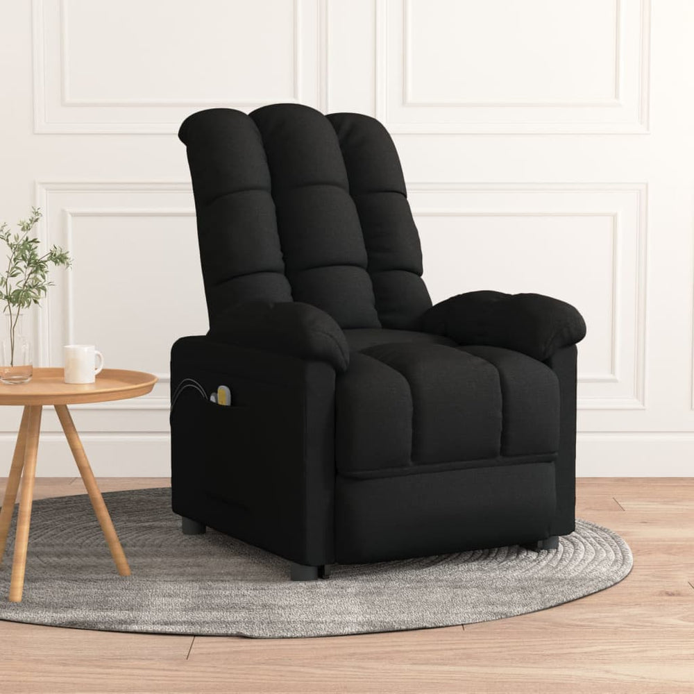vidaXL Electric Massage Armchair Black Fabric
