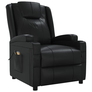 vidaXL Electric Massage Recliner Black Faux Leather