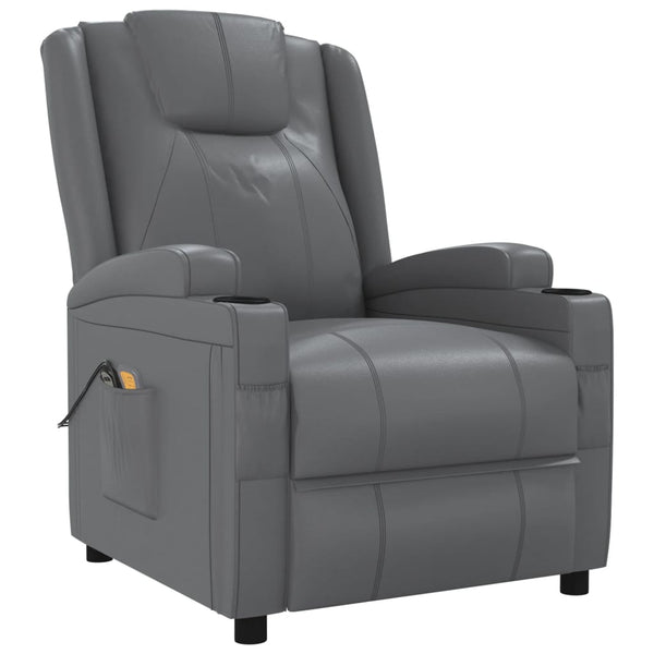 vidaXL Electric Massage Chair Anthracite Faux Leather