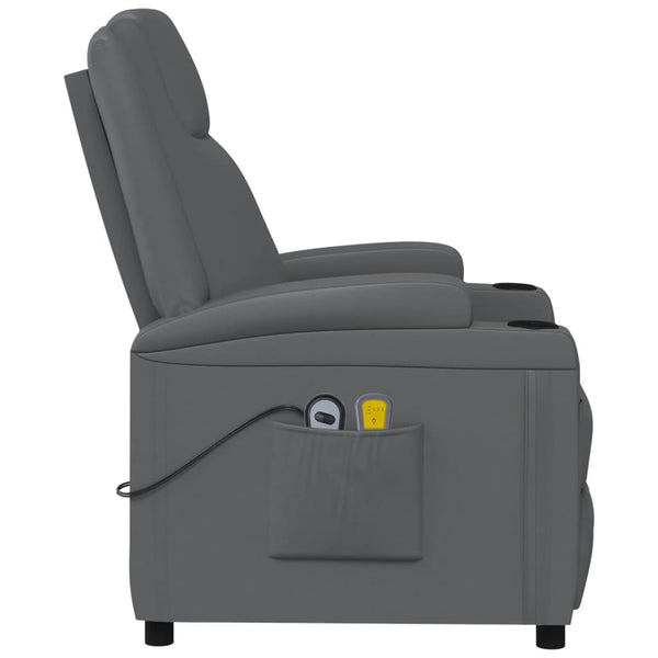vidaXL Electric Massage Chair Anthracite Faux Leather