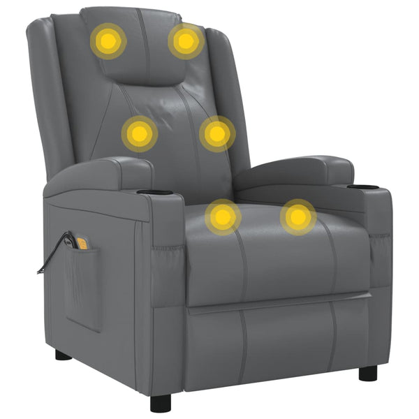 vidaXL Electric Massage Chair Anthracite Faux Leather