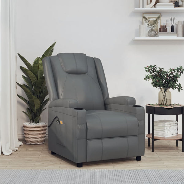 vidaXL Electric Massage Chair Anthracite Faux Leather