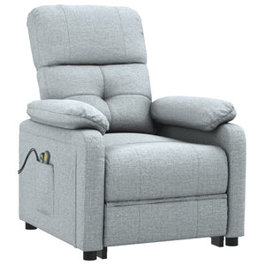 vidaXL Electric Massage Armchair Light Grey Fabric