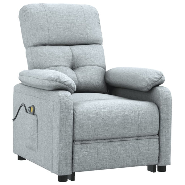 vidaXL Electric Massage Armchair Light Grey Fabric
