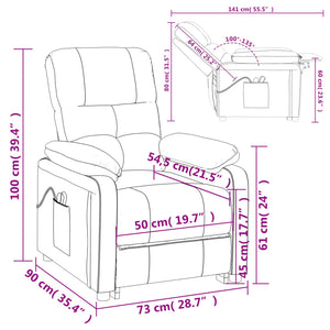 vidaXL Electric Massage Armchair Light Grey Fabric