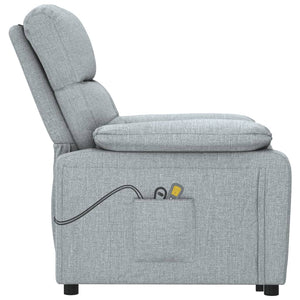 vidaXL Electric Massage Armchair Light Grey Fabric