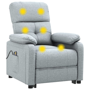 vidaXL Electric Massage Armchair Light Grey Fabric