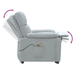 vidaXL Electric Massage Armchair Light Grey Fabric