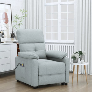 vidaXL Electric Massage Armchair Light Grey Fabric