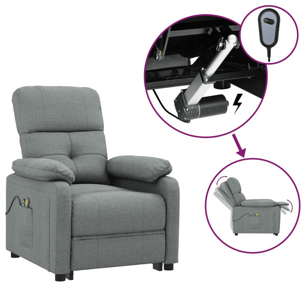 vidaXL Electric Massage Chair Dark Grey Fabric