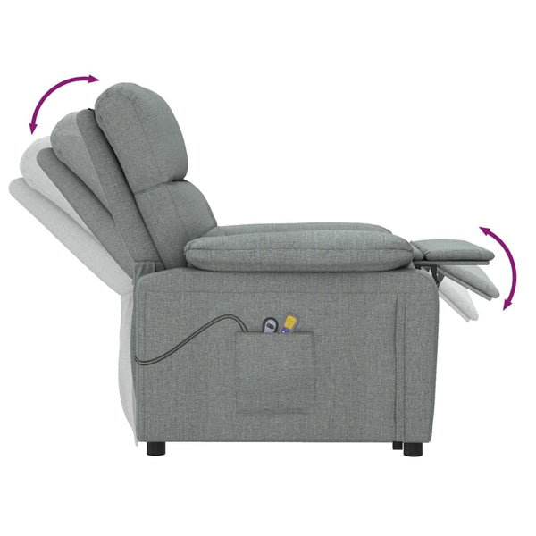 vidaXL Electric Massage Chair Dark Grey Fabric