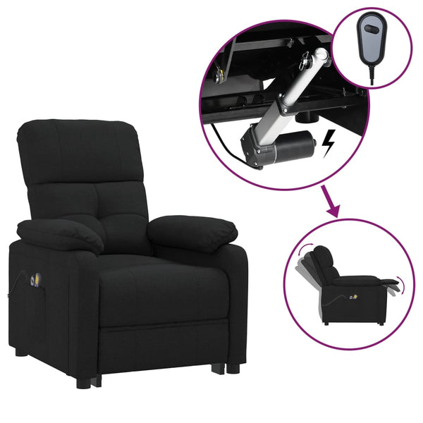 vidaXL Electric Massage Chair Black Fabric