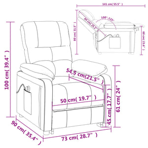 vidaXL Electric Massage Chair Black Fabric